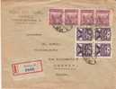 LETTRE RECOMMANDE 1927 PRAHA - GENEVE TIMBRES SE TENANT - Variétés Et Curiosités