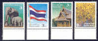 2003 THAILAND NATIONAL FLAG,ELEPHANT DEFINATIVE STAMP OF 4V - Stamps