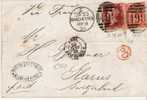 GBV174/ Michel 16 Pl. 84 + 24 Pl. 9 1868 In Die Schweiz - Cartas & Documentos