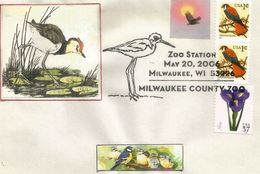 USA. Faucon Crécerelle Américain & Aigrette Blanche. Cachet Du Zoo De Milwaukee. Wisconsin. - Covers & Documents