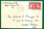 US - VF 1926 COVER From UPPER DARBY To STATE COLLEGE, PA - INDEPENDENCE SESQUICENTENNIAL EXPOSITION Stamp - Scott # 627 - Brieven En Documenten