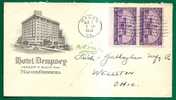 HOTEL ADVERTISEMENT 1938 COVER - HOTEL DEMPSEY - MACON, GEORGIA - Cover Sent To WELLSTON, OHIO - Hostelería - Horesca
