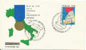 ITALIA 1980 BUSTA MEDAGLIA D´ORO AL VALOR MILITARE PER LA RESISTENZA. ANNULLO SPECIALE IMPERIA - Cartas Máxima