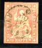 Schweiz Helvetia Mi.N° 15 Gestempelt 1854, Freimarken: Sitzende Helvetia (sog. Strubel)  Type I Ou II ??? - Used Stamps