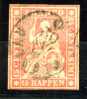 Schweiz Helvetia Mi.N° 15 Gestempelt 1854, Freimarken: Sitzende Helvetia (sog. Strubel)  Type I Ou II ??? - Gebraucht