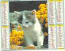 Calendrier - Almanach 1992 - Petit Chat - Chaton Dans Les Fleurs - Département De La Marne - Grossformat : 1991-00