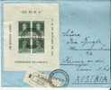 Ar001a/  Argentinien. Block 1 Briefmarkenausstellung 1935,  Auf Einschreiben N. Österreich Mit Sonderstempel - Storia Postale
