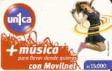 TARJETA DE UNICA DE VENEZUELA  DE MOVILNET + MUSICA  CHICA  BAILANDO - Venezuela