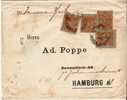 Delcampe - Ec001 / ECUADOR - Ganzsachen-Ausschnitte Auf Brief (4)  N. Hamburg, Tarif Der 4. Gewichtsstufe UPU-Stempel 1893 - Ecuador