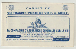 France Carnet Yvert 1011B-C 38 S8-57 Daté 25.6.57 MARIANNE De MULLER 20x20F **. Bleu Cérès 358 Dalllay 332, MH, 5 Scans - Sonstige & Ohne Zuordnung