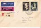 Lie078/ LIECHTENSTEIN -  Fürstenpaar, FDC Nach Canada 5.4.55, Express/Einschreiben - Lettres & Documents