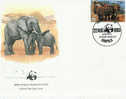 ELEPHANT FDC  OUGANDA 1983 SERIE WWF MODELE4 ELEPHANTS UNE FAMILLE - Elephants