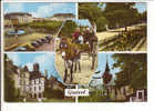 CPSM Colorisée De Guéret (Creuse 23): Place Bonnyaud. Le Jardin Public (attelage) - Guéret