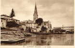 LANGON (33) Quai Bord De Rivière église - Langon