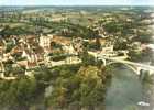 CPSM.  LA ROCHE POSAY. VUE AERIENNE. LE  PONT SUR LA CREUSE. DATEE 1986. - La Roche Posay