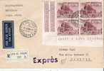 Vat016a/ VATIKAN -  Express-Einschreiben N. Pistoa Mit 4-er Block Basilika S. Giovanni 1951 Kleinformat ! - Briefe U. Dokumente