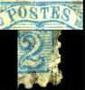 Belgien Mi.N°21 C Plf, Gestempelt Dent. 15;  1866,  Zeitungsmarken,2 Plattenfehler 1. Rahmen Von POSTES Rechts Oben Nebe - 1866-1867 Blasón