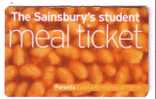 THE SAINSBURY`S STUDENT - Meal Ticket  ( England Gift Card ) ** Giftcard - Publicidad