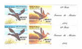 Mexico 1984 Aquatic Birds Duck Label Blk Of 2 MNH - Eenden