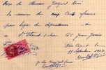 18 St Florent Sur Cher  Document Signé Et Timbres Servant De Reçu 500f Pour Loyer De Dépendances A Année1947 - Saint-Florent-sur-Cher