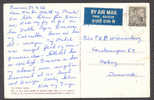 India PPC Taj Mahal Agra "BY AIR MAIL Par Avion" Label 1968 Benares To Denmark (2 Scans) - Briefe U. Dokumente