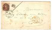 REF LVP5 - BELGIQUE LETTRE CLASSIQUE POUR PARIS DECEMBRE 1853 - 1849-1865 Medallones (Otros)