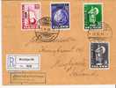 Isl014a/ ISLAND -  Aufdruck 1940, FDC/Einschreiben. Facit 256-59, Michel 218/21 - Cartas & Documentos