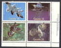 Canada Unitrade 1098a Birds MNH VF LL Plate Block - Unused Stamps