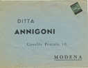 ITALIA 1944 LETTERA STORIA POSTALE: R.S.I. 2 LIRE VERDE SOPRASTAMPATO. NON CIRCOLATO. DITTA ANNIGONI MODENA - Marcofilie