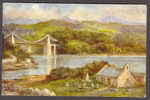 United Kingdom PPC Wales Menai Straits, North Wales 1946 To Denmark (2 Scans) King George VI - Anglesey