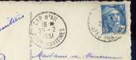 Cachet Manuel--CAP D´AIL -1951-- Marianne De Gandon--sur C.postale  Nice Cascade Du Chateau - Manual Postmarks