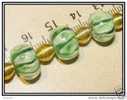 2 Perles Artisanales Vert Environ 12x8mm - Perle