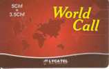 Prepaid Card Lycatel ° World Call - Space