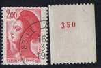 LIBERTE GANDON N°ROUGE YT 2277 / 2frs Rouge/**+YT 2274(o) - 1982-1990 Liberté (Gandon)