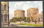 United Kingdom PPC The Round Tower Windsor Castle To Denmark 1958 (2 Scans) Queen Elizabeth - Windsor Castle