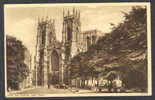 United Kingdom PPC England York The Minster West Front  To Denmark 1949 (2 Scans) King George VI - York