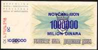 **Pas Courant** 1 Million De  Dinard Sur 25D    "Bosnie-Herzegovine" 10 XI 1993  P35b   UNC  Bc 15 - Bosnië En Herzegovina