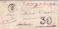 MARNE-REIMS 21-5-1860 + TXE 30 VERSO DIVERS CACHETS - 1859-1959 Lettres & Documents