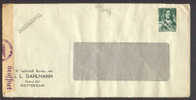 Netherlands Cover German Oberkommando Der Wehrmacht Geöffnet Censor Stripe Admiral Johan Evertsen Stamp - Brieven En Documenten