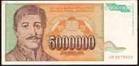 5 Million De Dinara   "YOUGOSLAVIE"   1993    P132  UNC   Bc151. - Yougoslavie