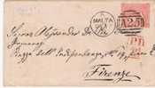 MA023/ MALTA -  Nach Florenz 1873 PD 2 ¾. Boxed Marking - Malte