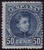 1901. Edifil 252* Alfonso XIII Cadete 50cts Azul En Nuevo - Unused Stamps