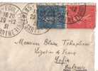 Semeuse 1f+50c Lignée, Sur Enveloppe Carte De Visite Pour SOFIA, BULGARIE, Rare, Tarif Du 01.08.1926 - Tarifs Postaux