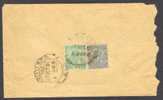 British India King George V Reverse Side Franked Cover Locally Sent In Calcutta 1921 (2 Scans) - 1911-35 King George V