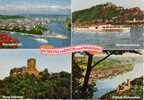 Allemagne Multivues Koblenz Am Rhein Und Umgebung, Schloss, Boot. Coblence, Rhin ,chateaux, Bateaux. Rhine - Koblenz