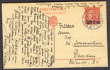 Sweden Postal Stationery Ganzsache Overprinted 20/25 Malmö S.J. (Railway Cancel) 1922 To Dresden Germany - Postal Stationery