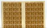 - FRANCE N°277 Y T .  FEUILLE DE 100 TIMBRES . 1c SEMEUSE . DATEE 23.2.38 - Hojas Completas