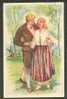 1938, ESTONIA, ETHNIC WOMAN AND MAN IN FOLK COSTUMES, BUNNY, RABBIT ,VINTAGE USED  POSTCARD - Unclassified