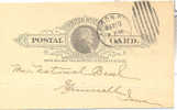 Pioneer 1892 Postal Card Bank Account Notice: US Postal Card 1892 Akron, OHIO - Banche