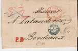 Rl025 RUSSLAND - /St. Petersburg-Bordeaux 1867 P.D. (mit Textinhalt) - Cartas & Documentos